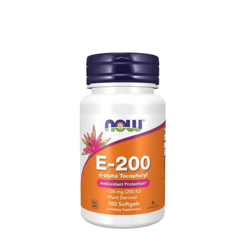 Now Foods E-vitamin 200 NE lágykapszula Természetes D-alfa Tokoferollal (100 Lágykapszula)
