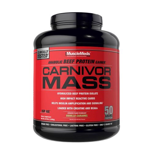 MuscleMeds Carnivor™ Mass - Marhafehérje Alapú Tömegnövelő (14 Adag, Vaníliás Karamell)