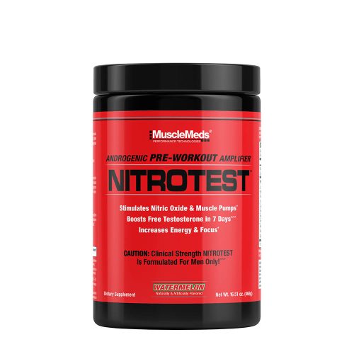 MuscleMeds Nitrotest - Edzés Előtti Energizáló és Tesztoszteronfokozó (30 Adag, Görögdinnye)