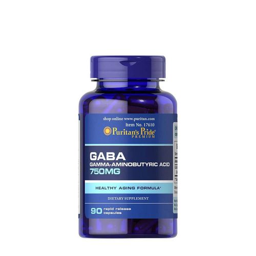 Puritan's Pride GABA (Gamma-amino-vajsav) 750 mg (90 Kapszula)