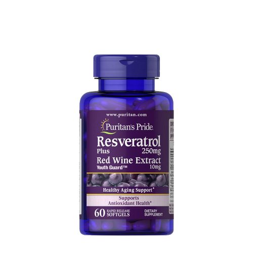 Puritan's Pride Rezveratrol Antioxidáns 250 mg (60 Lágykapszula)