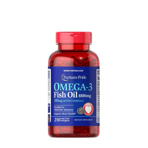 Puritan's Pride Omega-3 Halolaj 1000 mg (250 Lágykapszula)