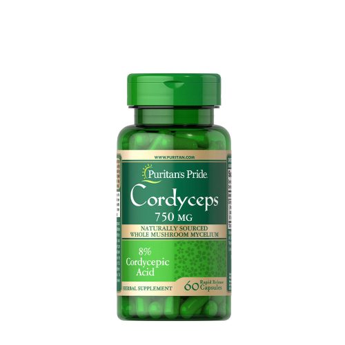 Puritan's Pride Cordyceps Természetes Gomba Kivonat 750 mg (60 Kapszula)