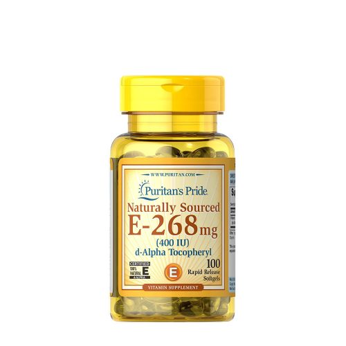 Puritan's Pride E-vitamin 400 NE Természetes Forrásból - Vitamin E-400 IU Naturally Sourced (100 Lágykapszula)