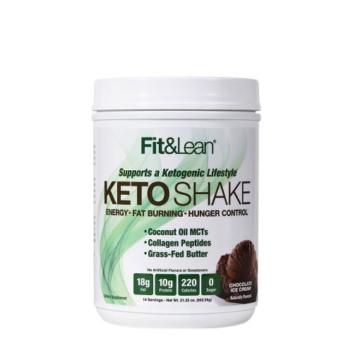 Fit & Lean Keto Shake - Ketó Étkezéshelyettesítő Shake (602 g, Csokoládés Jégkrém)