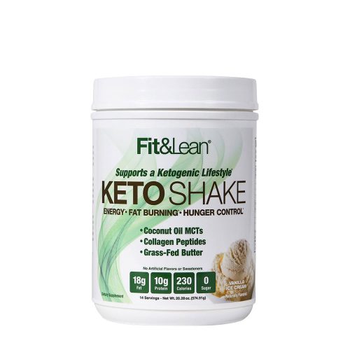 Fit & Lean Keto Shake - Ketó Étkezéshelyettesítő Shake (574 g, Vaníliás Fagylalt)