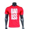 FA - Fitness Authority Edzős Póló - T-Shirt Double Neck Bad Ass  (M, Fehér & Piros)