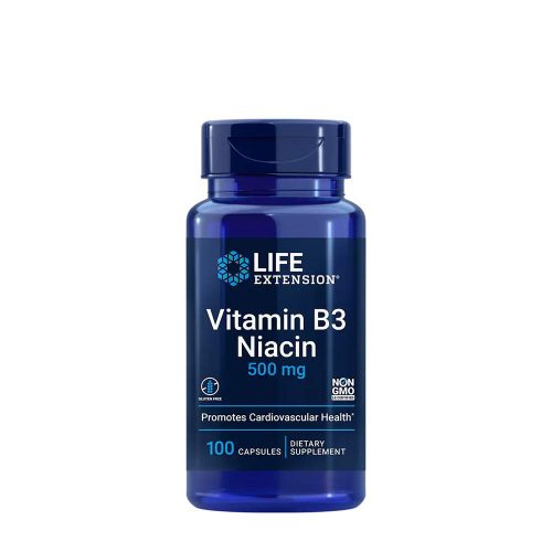 Life Extension B3-vitamin (Niacin) 500 mg (100 Veg Kapszula)