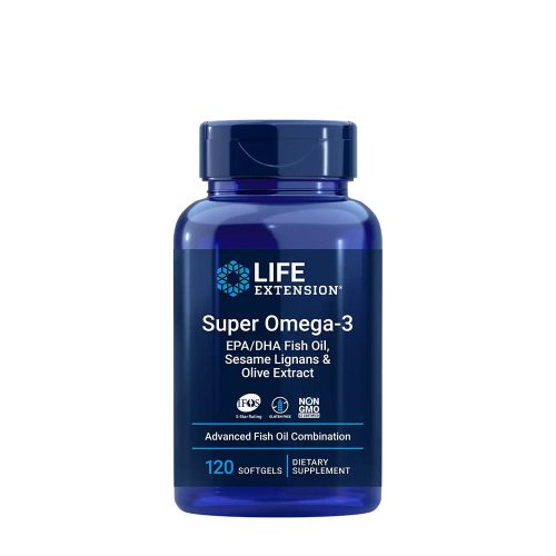 Life Extension Omega-3 EPA/DHA Fish Oil with Sesame & Olive  (120 Lágykapszula)