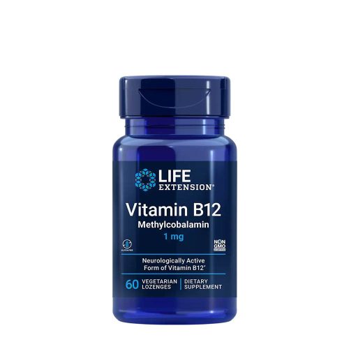 Life Extension B12-vitamin Methylcobalamin 1 mg szopogató (60 Szopogató Tabletta)