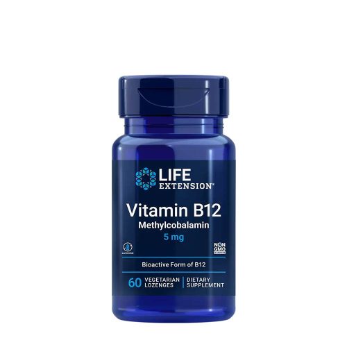 Life Extension B12-vitamin Methylcobalamin 5 mg szopogató (60 Szopogató Tabletta)