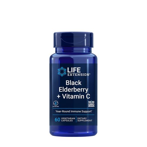 Life Extension Black Elderberry + Vitamin C - Fekete Bodza C-vitaminnal (60 Veg Kapszula)