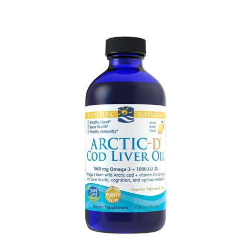 Nordic Naturals Vad Sarkvidéki Tőkehal 1060 mg Olaj - Arctic Cod Liver Oil (237 ml, Citrom)