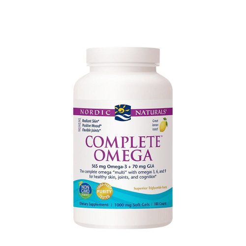 Nordic Naturals Komplex Omega Zsírsavak 565 mg kapszula - Complete Omega (180 Lágykapszula, Citrom)