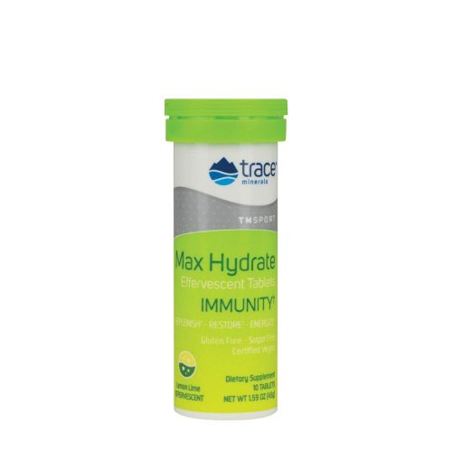 Trace Minerals Izomhidratáló pezsgőtabletta - Max-Hydrate Immunity  (10 Pezsgőtabletta, Citrom Lime)