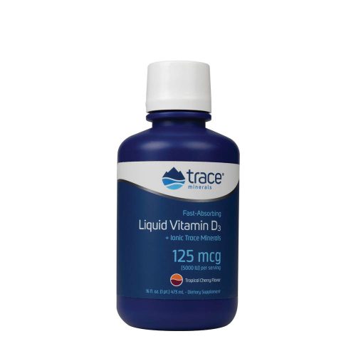 Trace Minerals Folyékony D-vitamin 5000 NE - Liquid Vitamin D3  (473 ml, Trópusi Cseresznye)