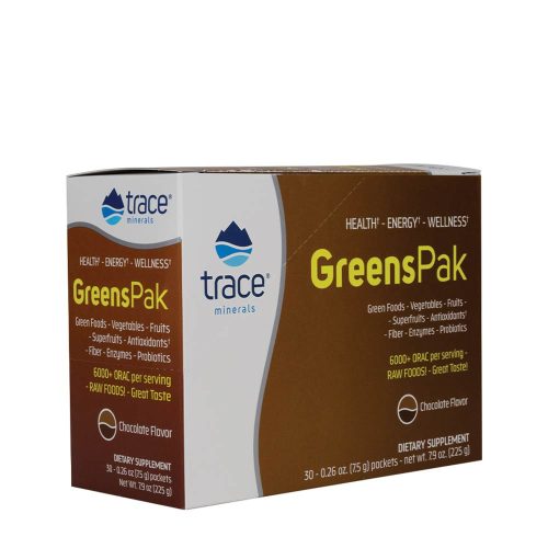 Trace Minerals Szuper Tápanyag csomag - Greens Pak  (30 Csomag, Csokoládé)