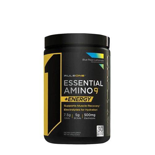 Rule1 Essential Amino 9 +Energy - Teljesítményfokozó Aminosav Komplex (30 Adag, Blue Razz)