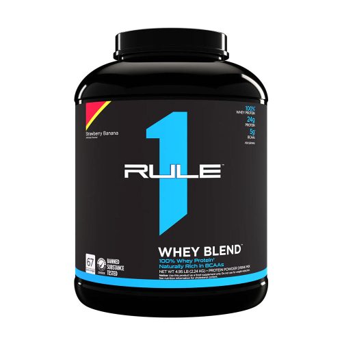 Rule1 Kevert Tejsavófehérje por - Whey Blend  (2240 g, Eper Banán)