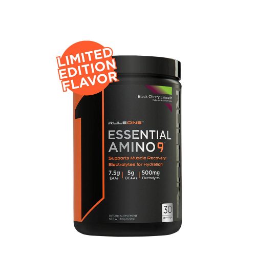 Rule1 Esszenciális Aminosav por - Essential Amino 9  (30 Adag, Fekete cseresznye limonádé)