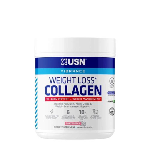 USN Súlycsökkentést Támogató Kollagén Hidrolizátum por - Weight Loss Collagen (210 g, White Peach)