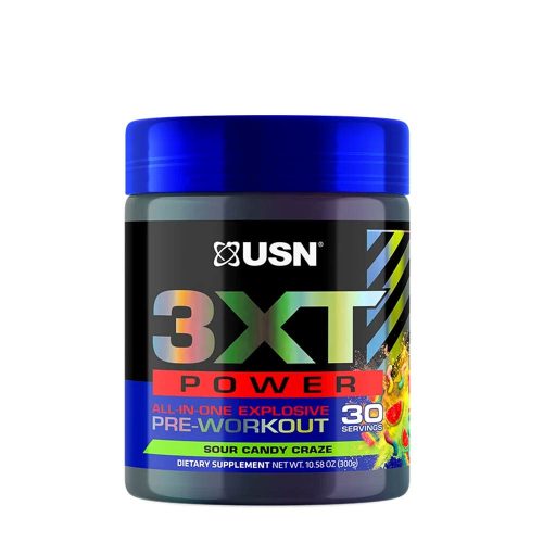 USN Edzés Előtti Pörgető Formula - 3XT Power Pre-Workout  (30 Adag, Sour Candy Craze)