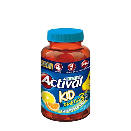 Béres Actival Kid Omega-3 gumivitamin  (30 Gumicukor, Citrom és Narancs)