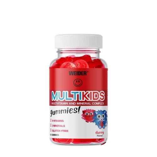 Weider Multikids Gummies - Multivitamin Gyerekeknek (50 Gumicukor, Cseresznye)