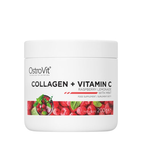 OstroVit Kollagén + C-vitamin (200 g, Málnás limonádé mentával)