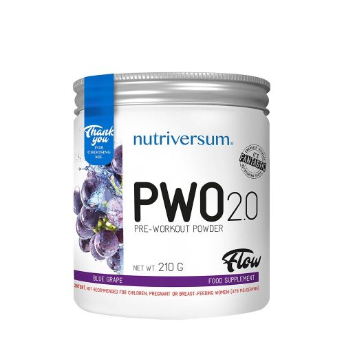 Nutriversum PWO 2.0 - FLOW - Edzés Előtti Energizáló (210 g, Kékszőlő)