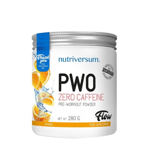 Nutriversum PWO zero caffeine - FLOW - Stimulánsmentes Edzés Előtti (280 g, Narancs)