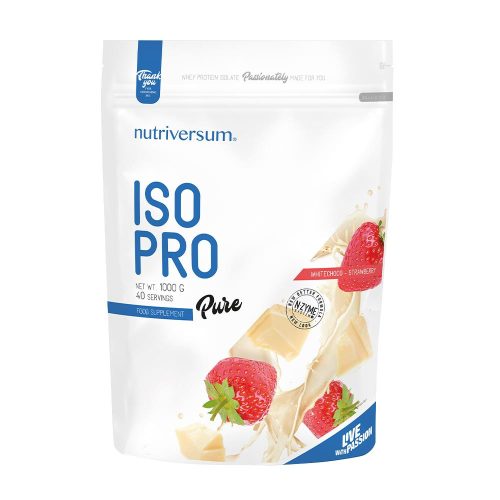 Nutriversum ISO PRO - Tejsavófehérje Izolátum - PURE  (1000 g, Epres Fehér Csokoládé)