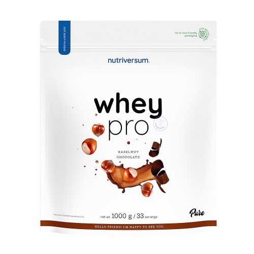 Nutriversum Whey PRO - Tejsavó Fehérje - PURE (1000 g, Csokoládé & Mogyoró)