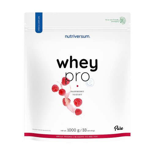 Nutriversum Whey PRO - Tejsavó Fehérje - PURE (1000 g, Málnás Joghurt)