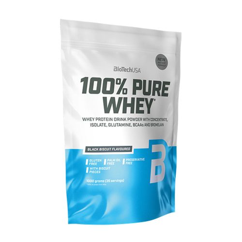 BioTechUSA 100% Pure Whey tejsavó fehérjepor (1000 g, Black Biscuit)