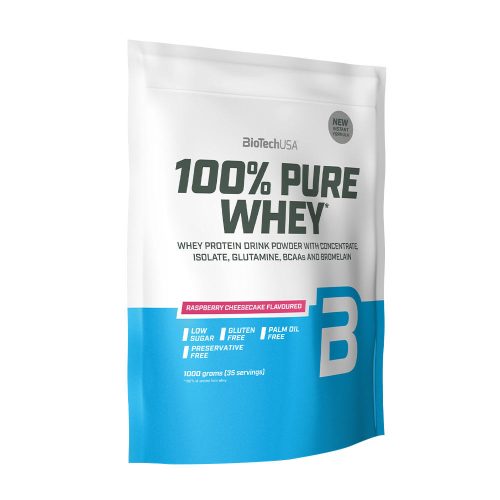 BioTechUSA 100% Pure Whey tejsavó fehérjepor (1000 g, Málnás Sajttorta)