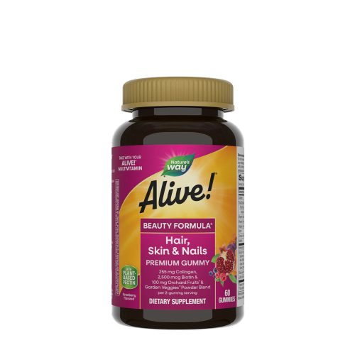 Nature's Way Alive!® Hair, Skin & Nails Gummies (60 Gumicukor, Eper)