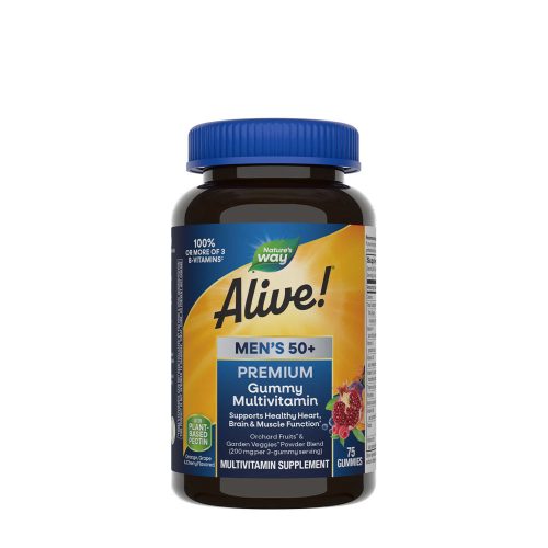 Nature's Way Alive!® Premium Men’s 50+ Gummy Multivitamin (75 Gumicukor, Cseresznye, Narancs & Szőlő)