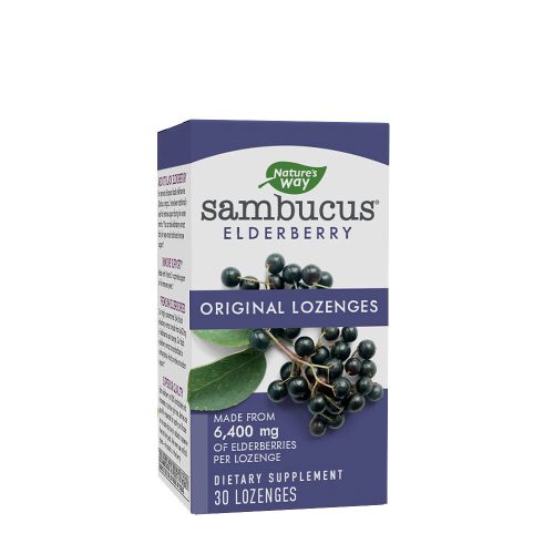 Nature's Way Sambucus Original Lozenges - Bodza Szopogató Tabletta (30 Szopogató Tabletta, Bodza)