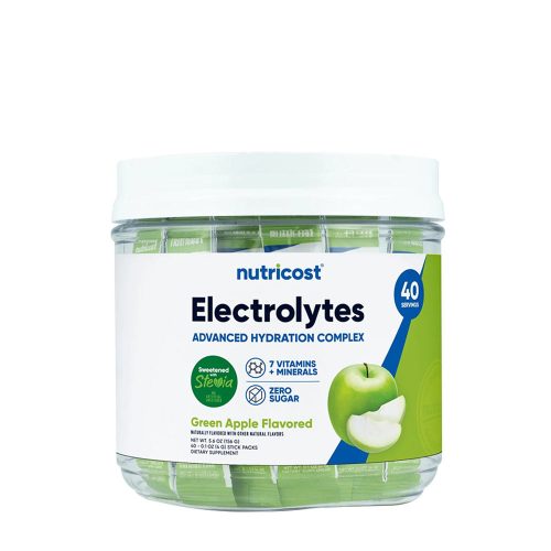 Nutricost Electrolytes Hydration Stick Packs (156 g, Zöld Alma)