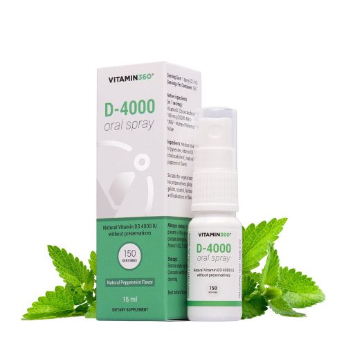 Vitamin360 D-vitamin Szájspray 4000 NE (15 ml, Természetes Borsmenta)